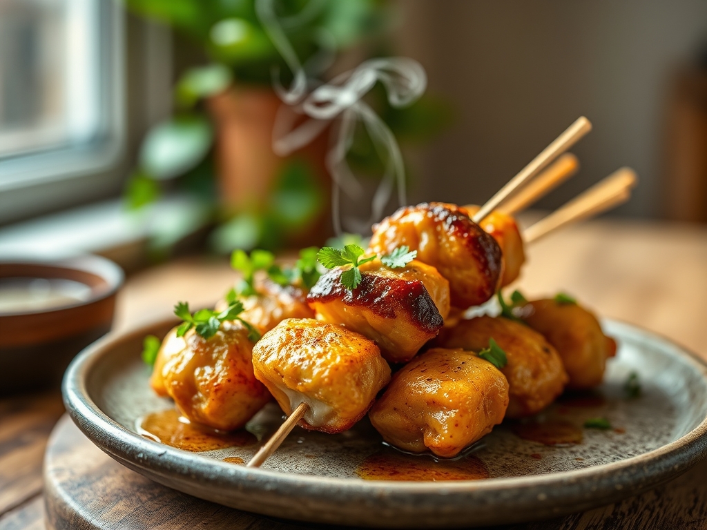 Brochetas de pollo yakitori