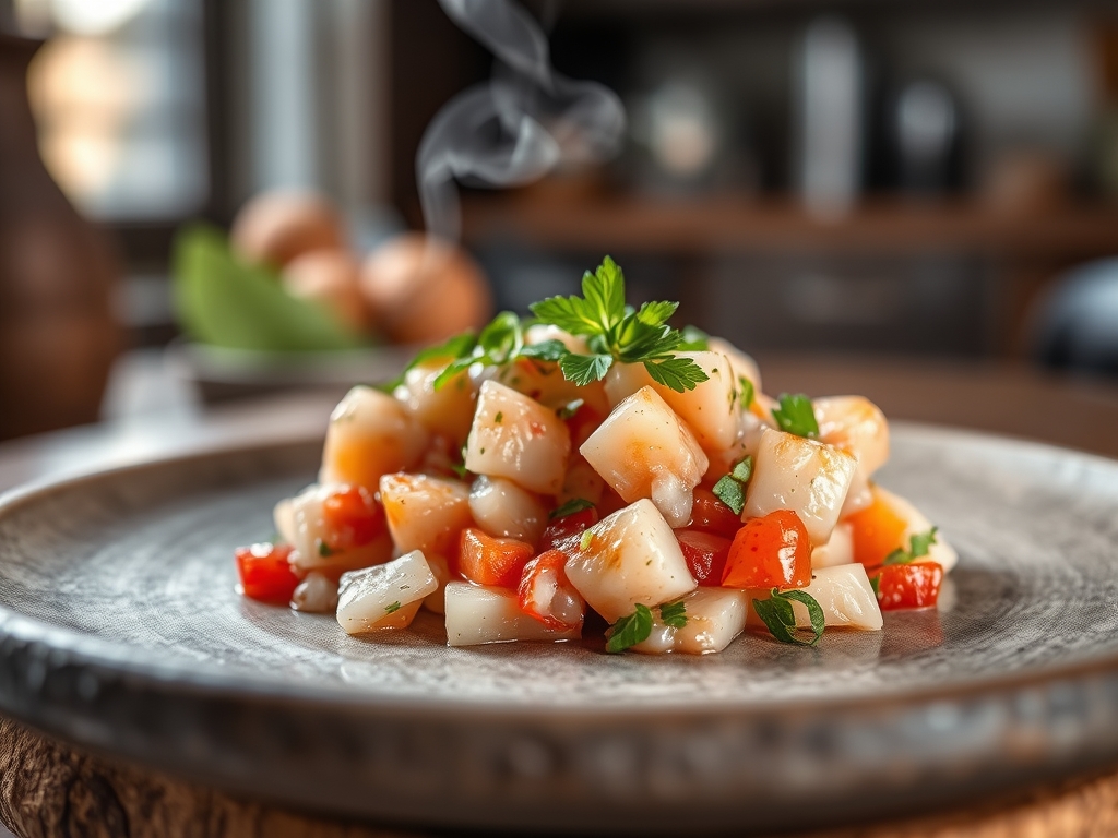 Ceviche de pescado fresco