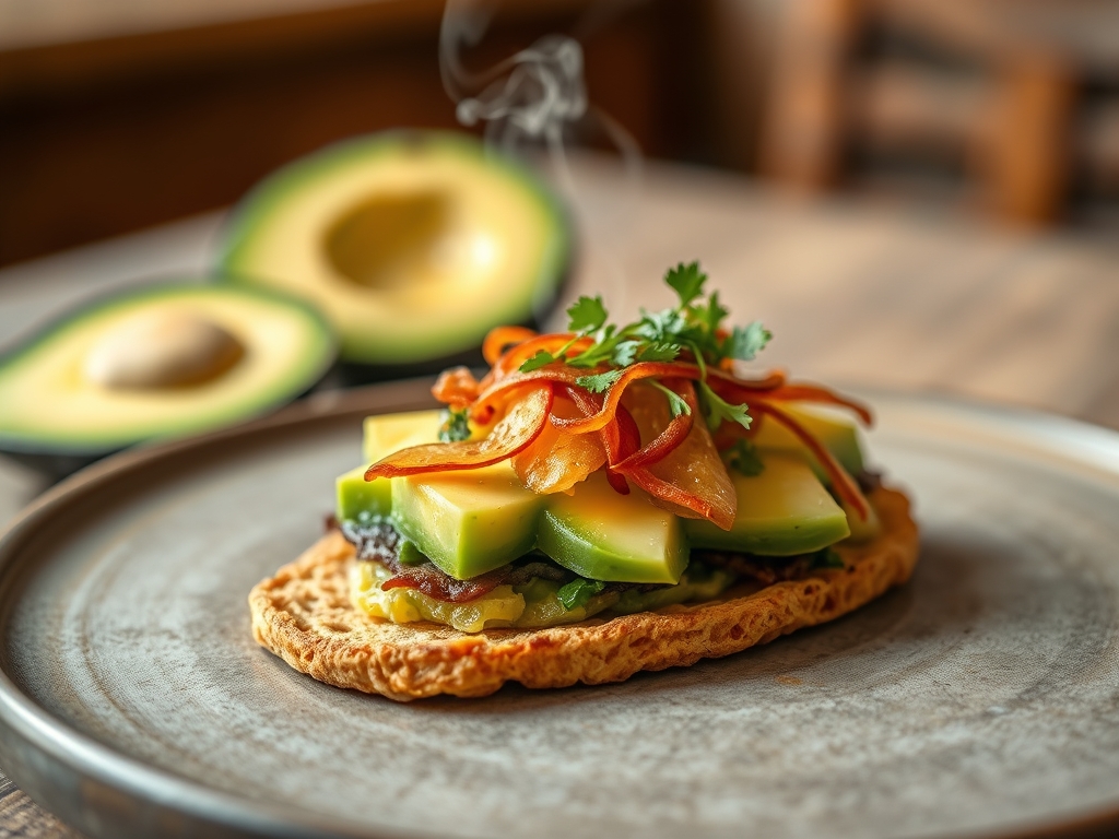 Tostada de aguacate